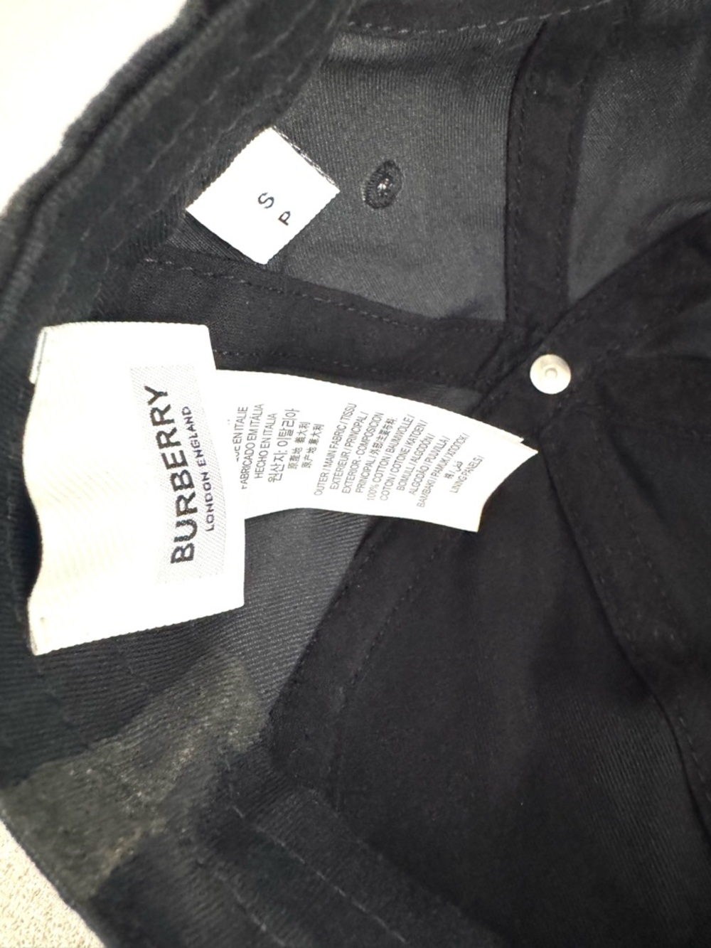 BURBERRY London England Logo Cap Hat Black Cotton Snapback Unisex Small + COA - Picture 5 of 9